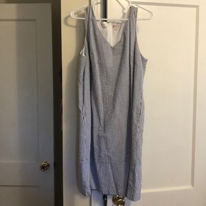 Pinstripe dress with pockets!